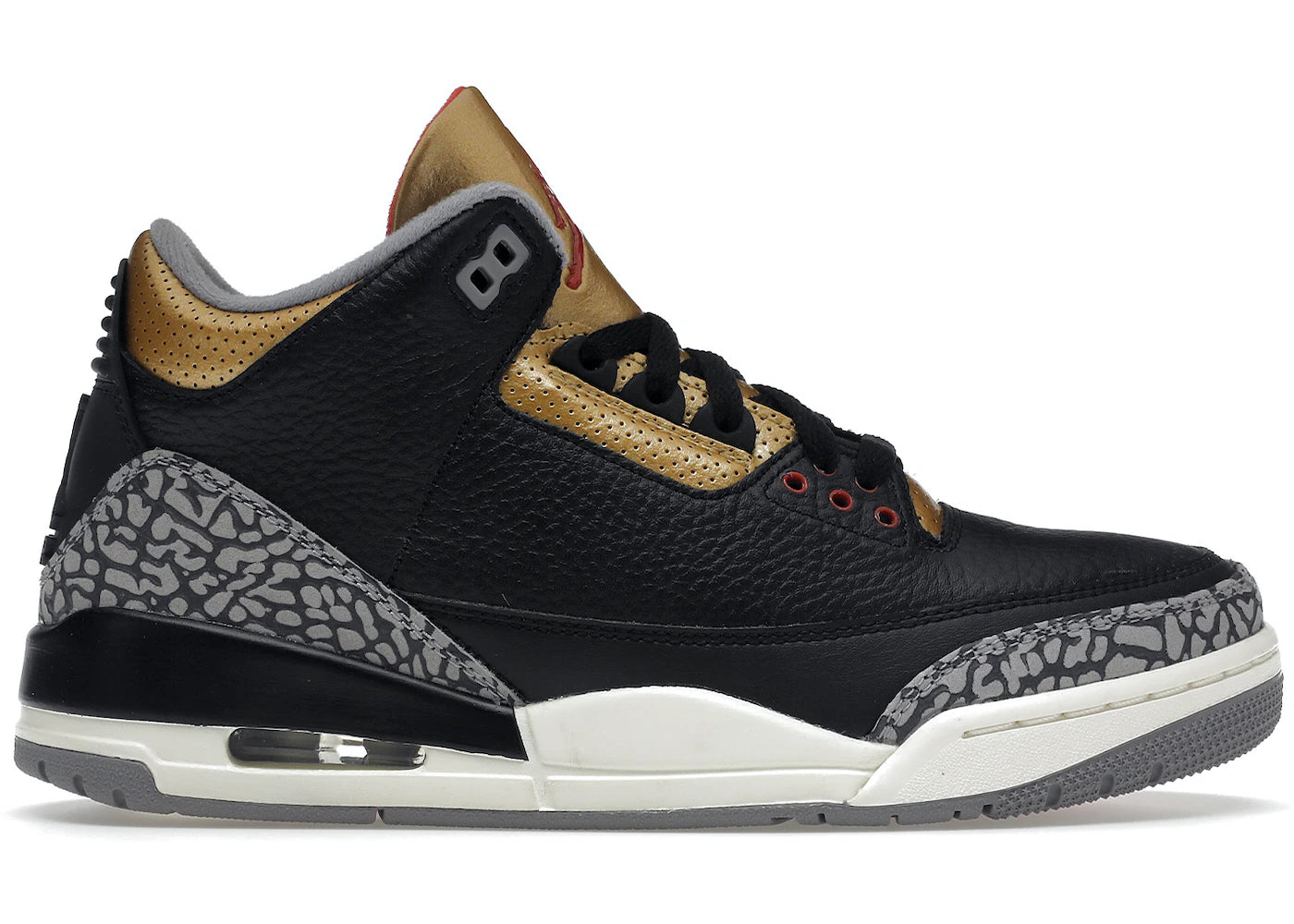 696467 Jordan 3 Retro Black Cement Gold (Women's)