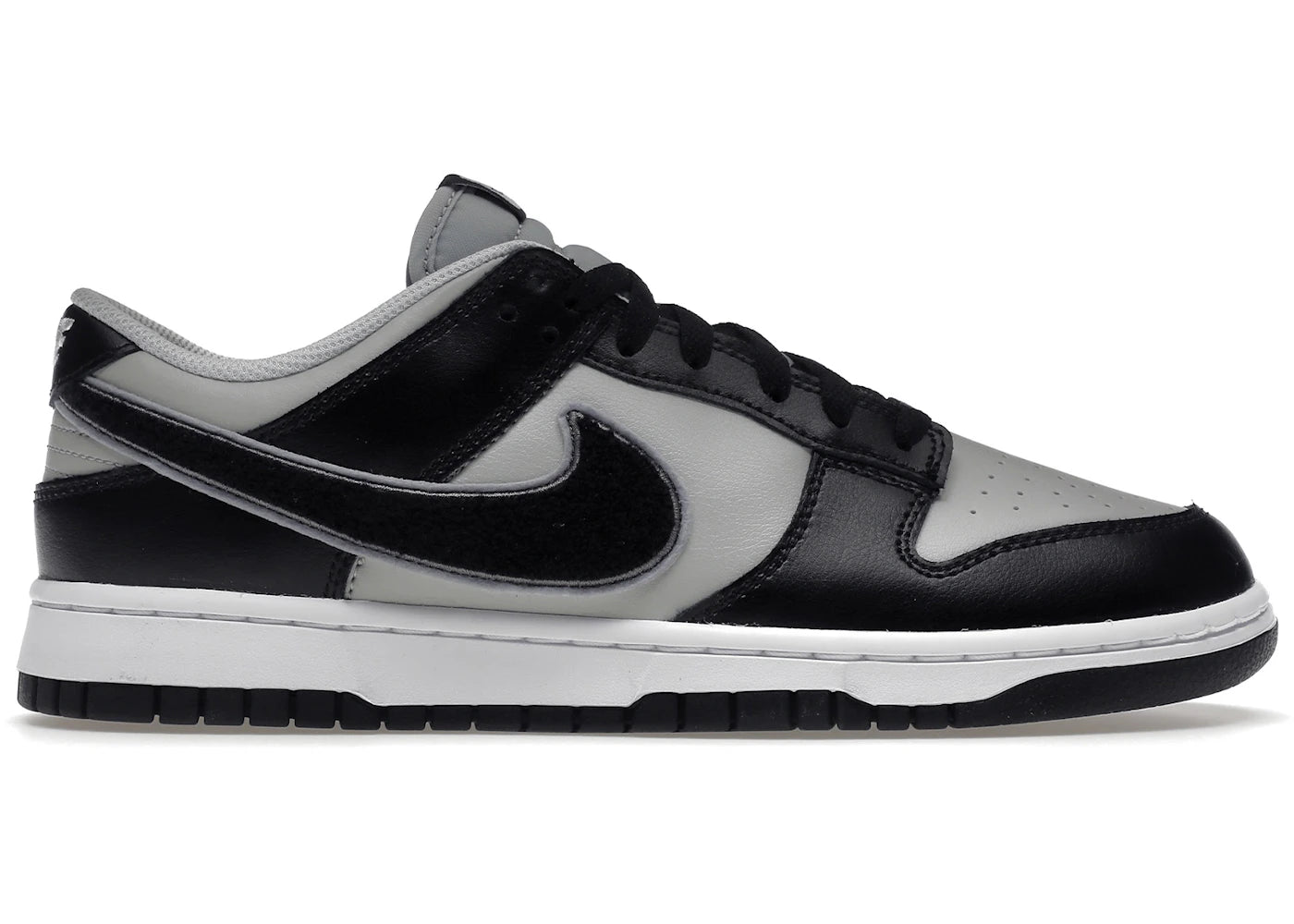 801483 Nike Dunk Low Chenille Swoosh Black Grey