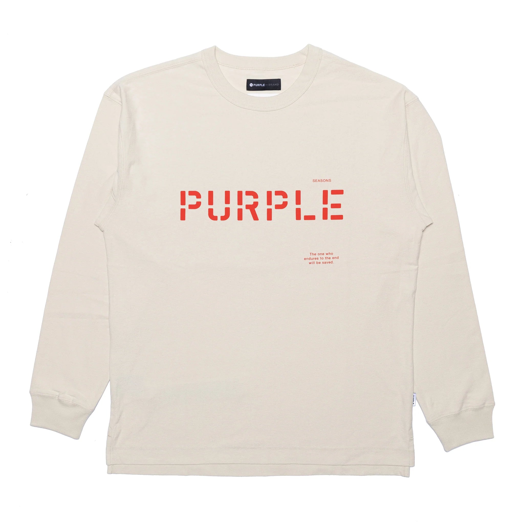 275743 Purple Brand Jersey Cream Stencil Logo L/S