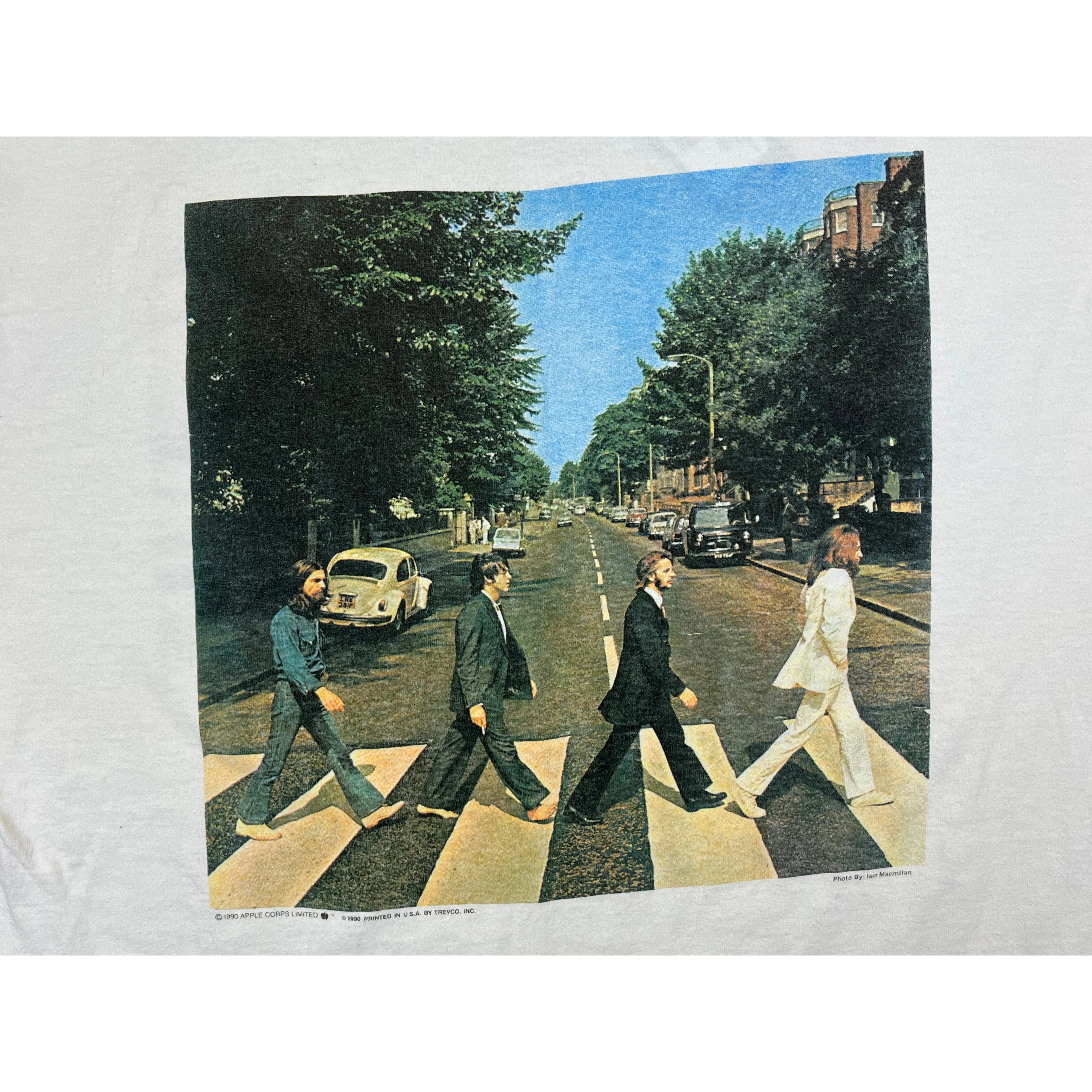 271165 (1990) The Beatles Abbey Road Album Photo Double Sided T-Shirt