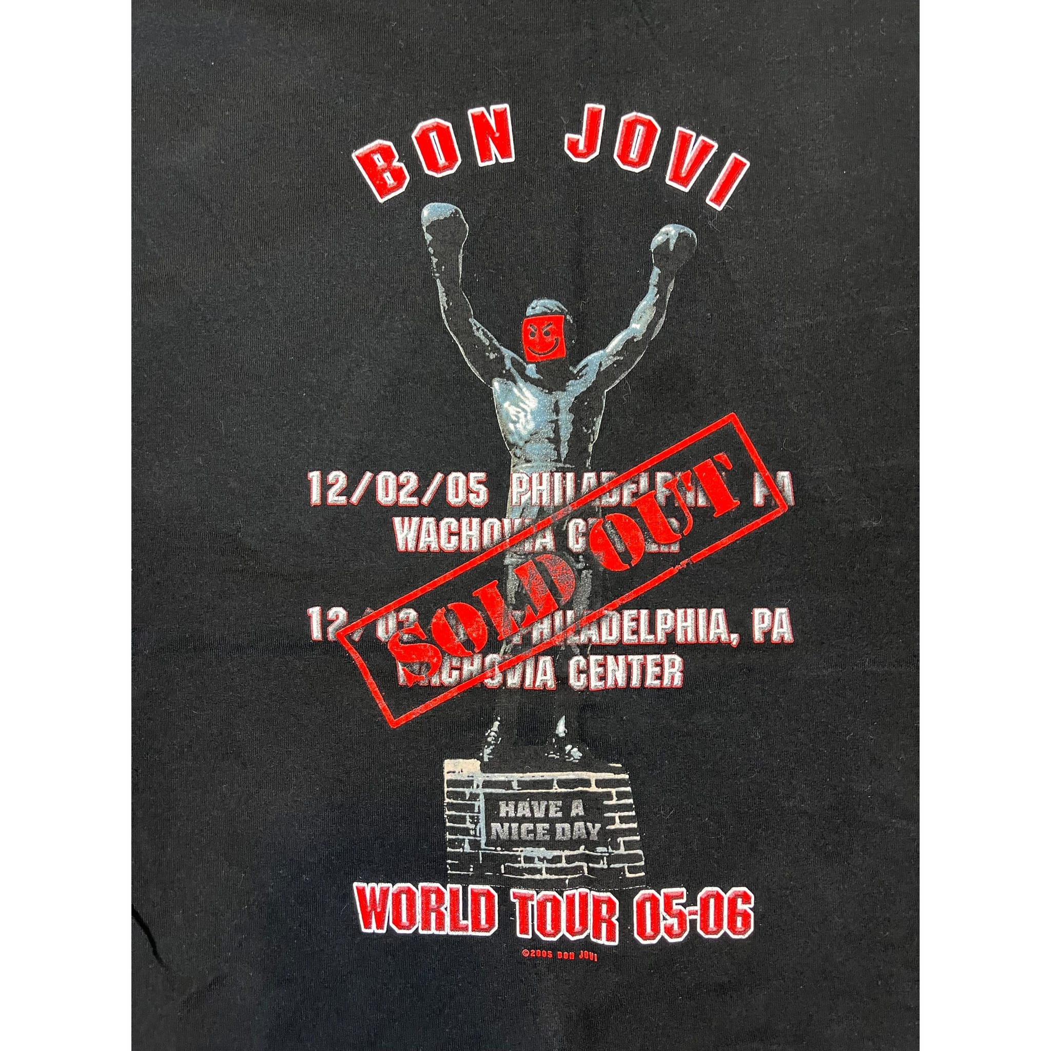 262227 (2005) Bon Jovi Philadelphia Rocky Sold Out Concert T-Shirt