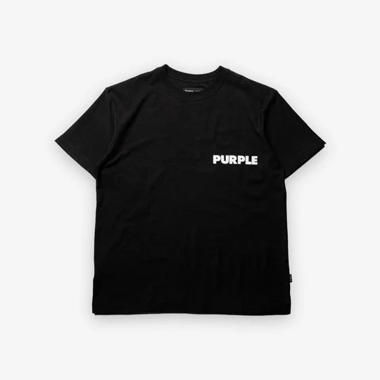 377425 Purple Brand Texture Jersey SS Tee Delinquency Black Beauty