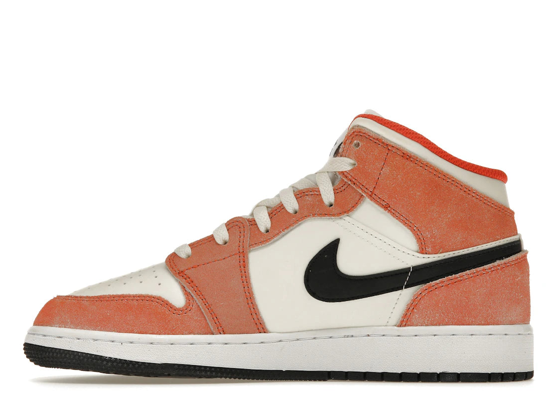 587611 Air Jordan 1 Mid SE GS 'Orange Suede'