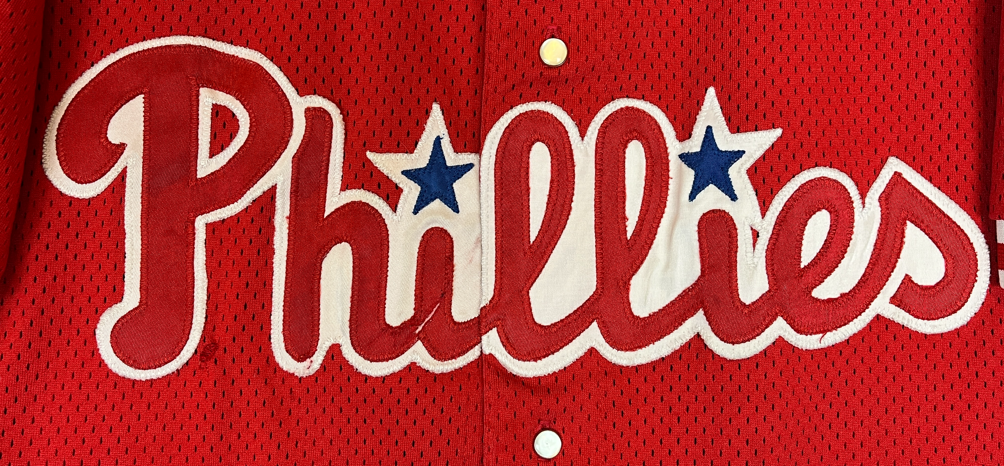 375163 (90s) Lenny Dykstra Philadelphia Phillies Mesh Snap Jersey