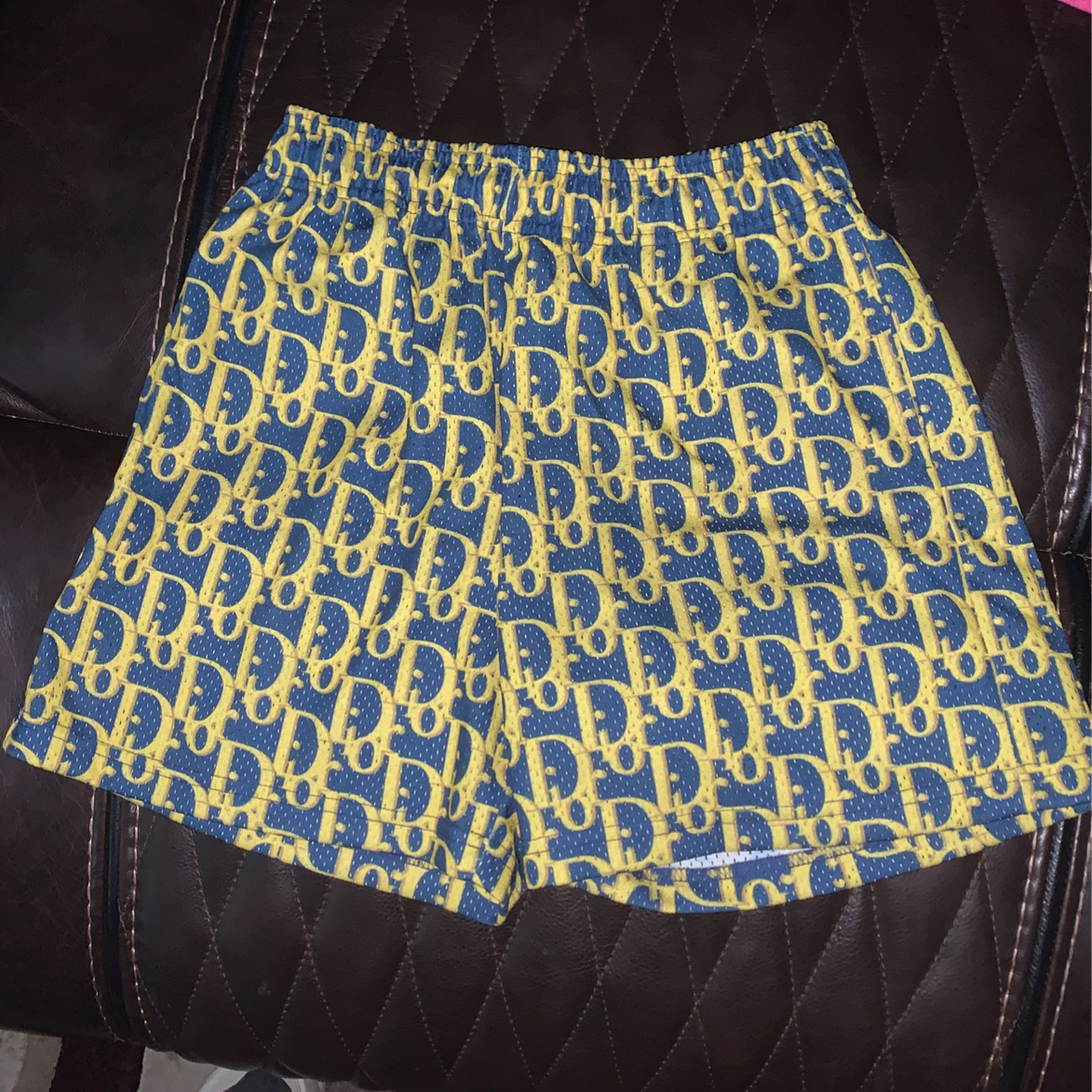 272628 Bravest Studios Dior Oblique Shorts Michigan Navy/Yellow