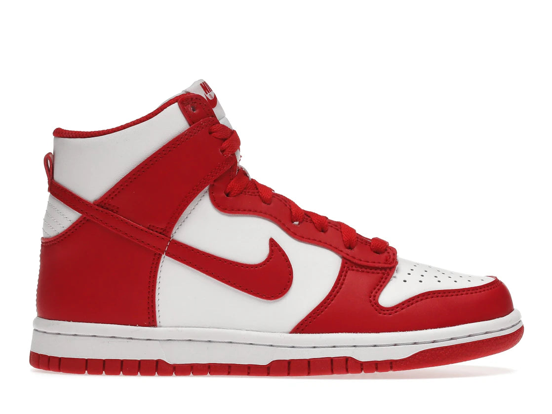 281010 Nike Dunk High Championship White Red (White Tongue Tag) (GS)