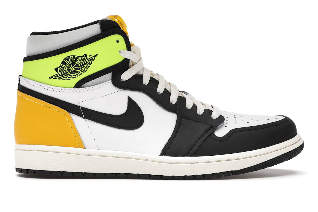 646063 Jordan 1 Retro High White Black Volt University Gold