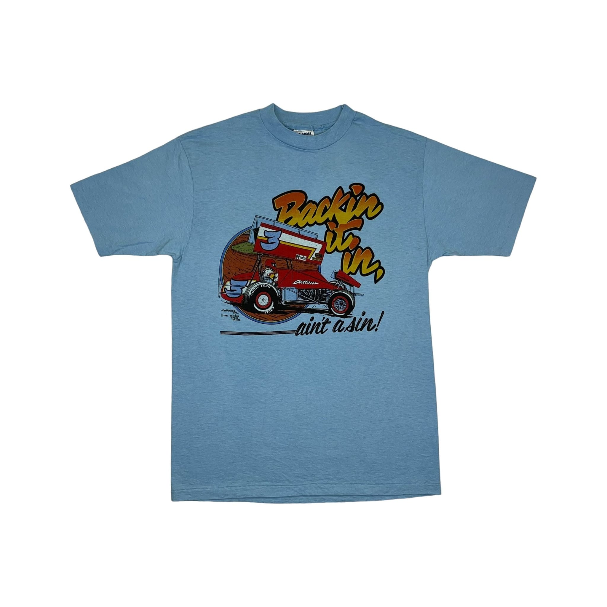 268937 (1987) Backin' It In, Ain't a Sin NARC Racing Club Blue T-Shirt