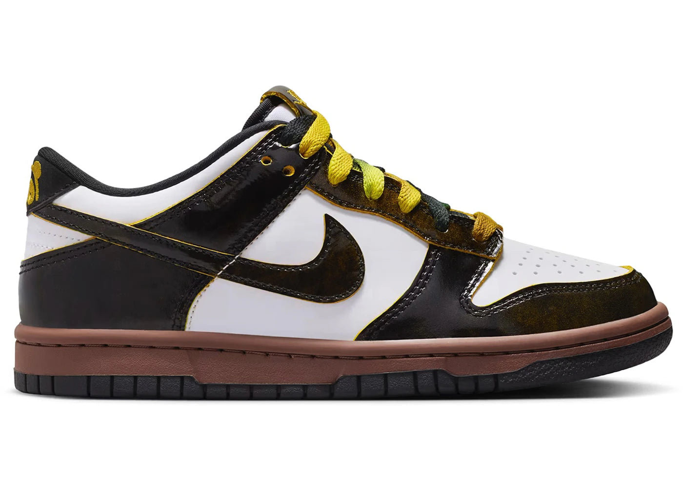 660622 Nike Dunk Low SE Panda-Monium White Black Fauna Brown (GS)