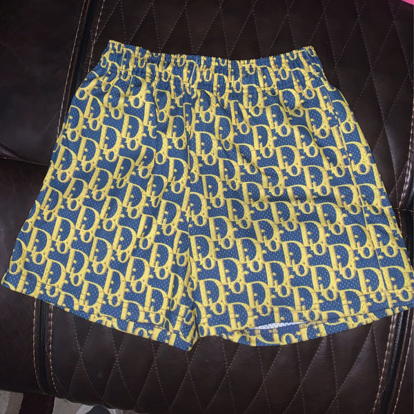 Bravest Studios Dior Oblique Shorts Michigan Navy/Yellow