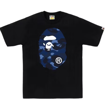 BAPE: Navy Printed T-Shirt