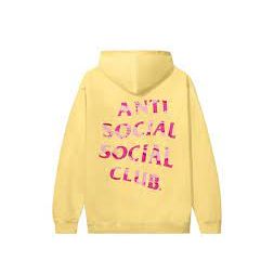 Anti Social Social Club Plain Sight Yellow/Pink Hoodie