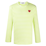 Comme Des Garçons Play striped heart-logo T-shirt 'Green'