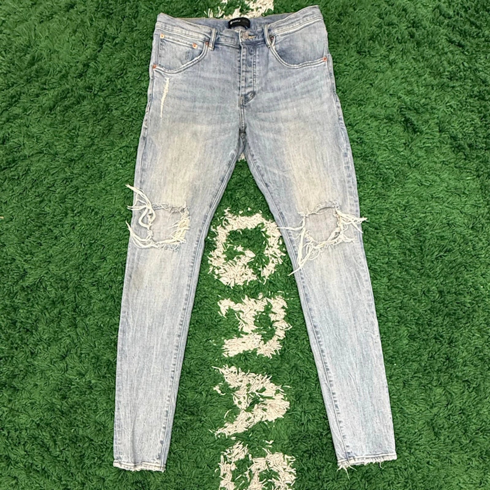 Purple Brand Distressed Light Wash Jeans