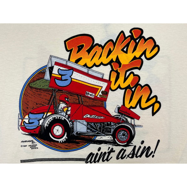 (1987) Backin' It In, Ain't a Sin NARC Racing Club Beige T-Shirt