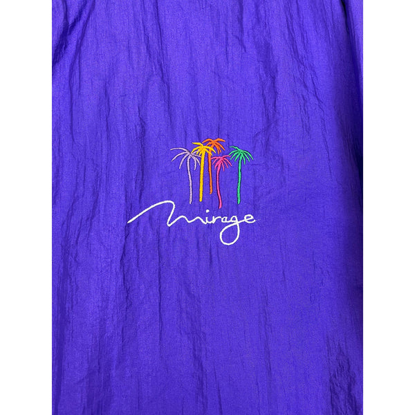 (90s) Mirage Las Vegas Hotel Neon Purple Bomber Jacket