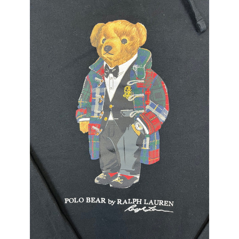 (modern) Polo Bear by Ralph Lauren Black Thin Hoodie Plaid Jacket Bear