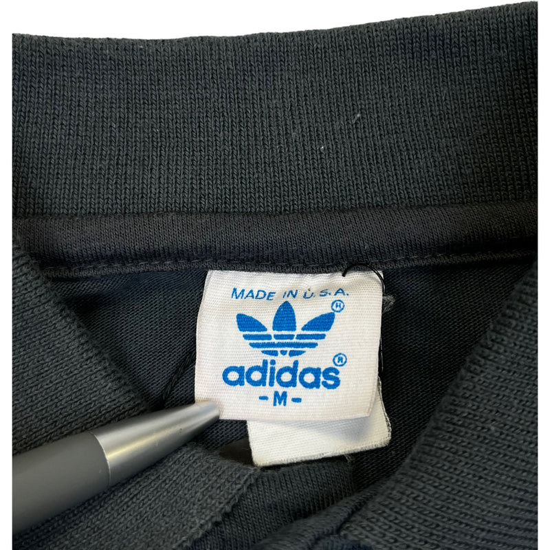 (80s) Adidas Collared Long Sleeve Striped Shirt