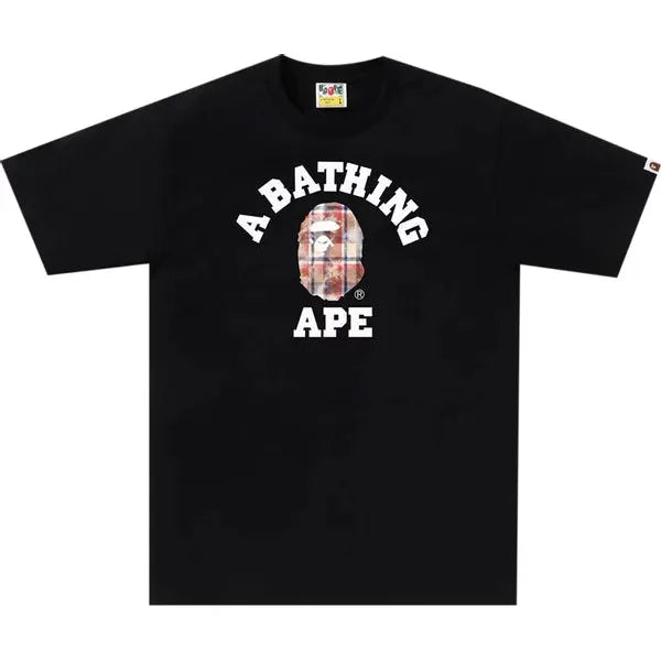 BAPE Bleach Check College Tee 'Black'