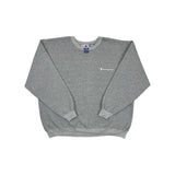 (90s) Champion Spell-Out Script Logo Heather Gray Crewneck