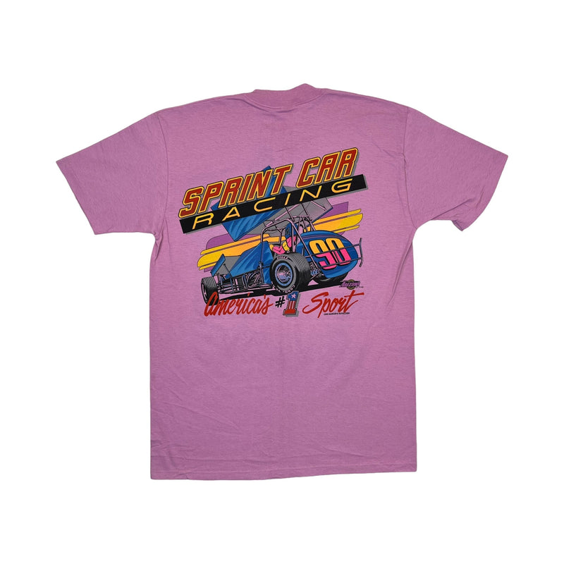 (1990) Mud, Sweat, & Gears Sprint Car Dirt Racing Purple T-Shirt