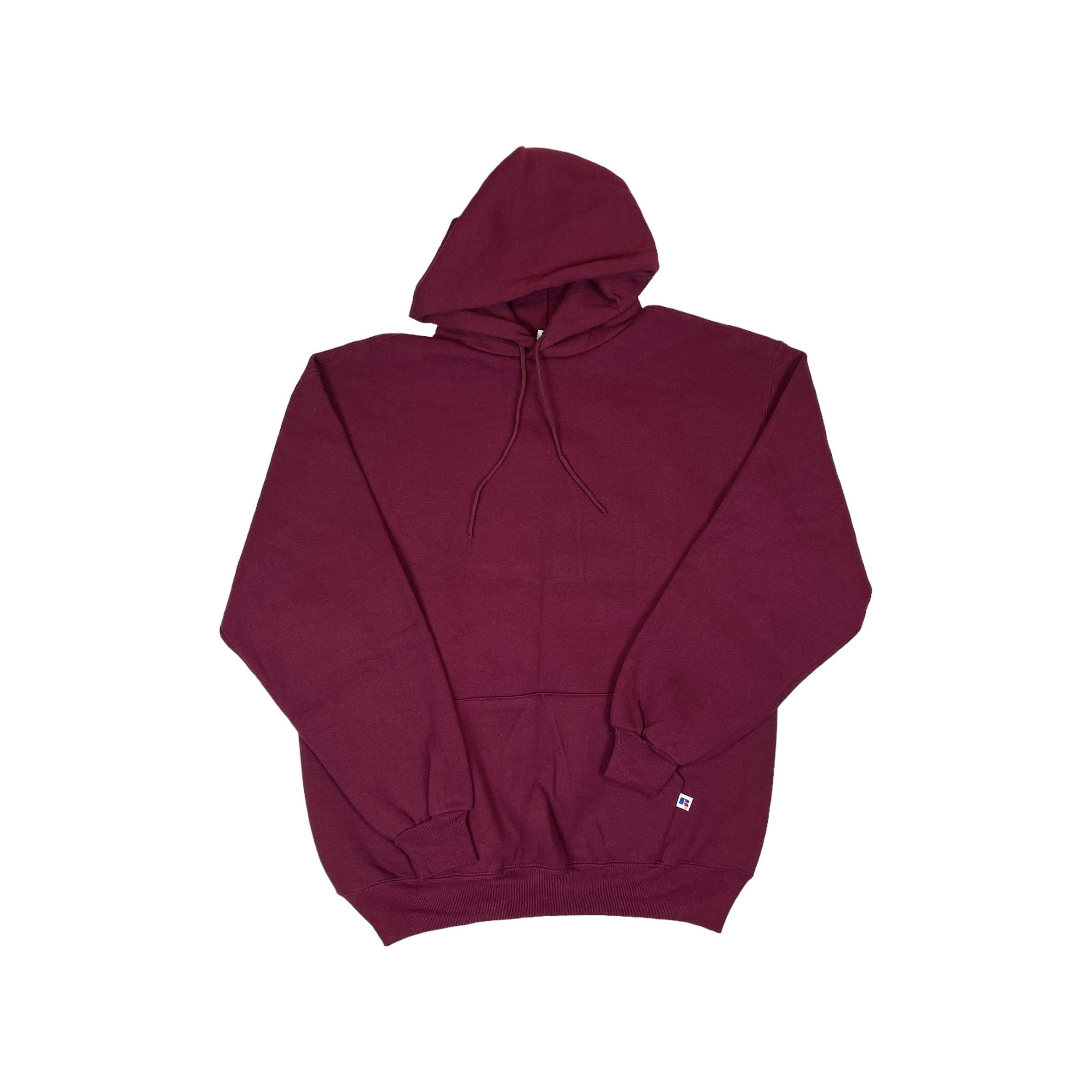 (90s) Russell Athletic Blank Maroon Essential Hoodie | Soleply