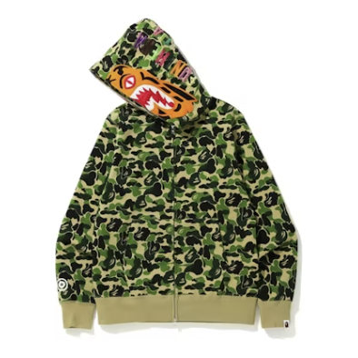 BAPE ABC Camo Tiger Full Zip Hoodie 'Green'