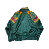 (90s) Versace esque Women's Colorblock Satin Windbreaker