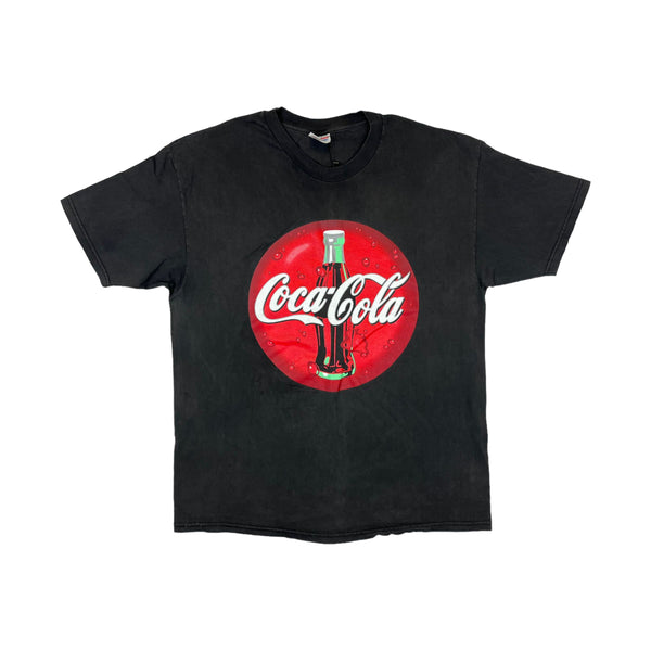 (00s) Coco-Cola Logo Faded Black T-Shirt