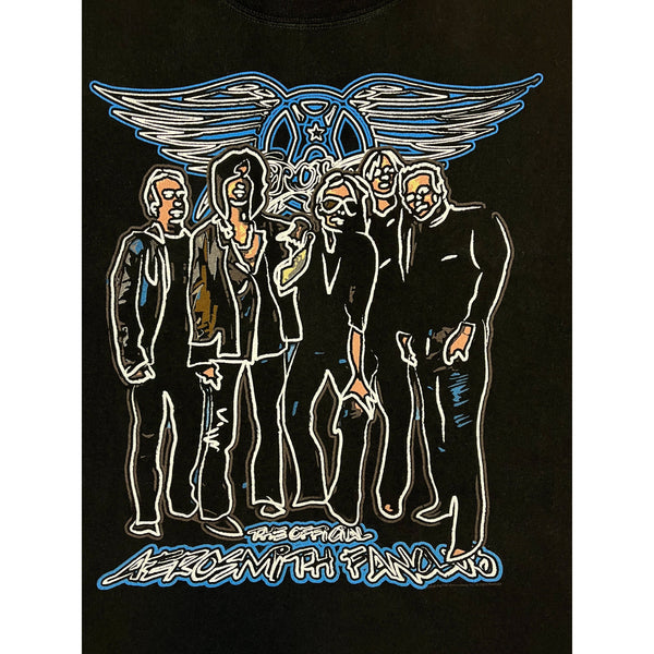 (00s) Aerosmith 'Aero Force One' Fan Club Cartoon Band T-Shirt