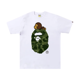 BAPE ABC Camo Milo on Big Ape Tee 'White/Green'