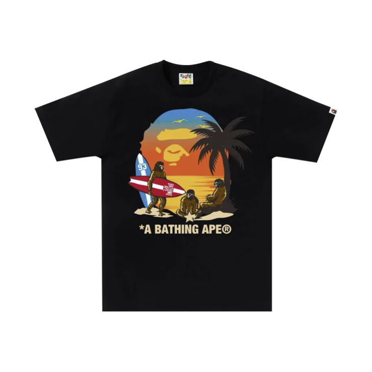 BAPE Sunset Beach Ape Head Tee 'Black'