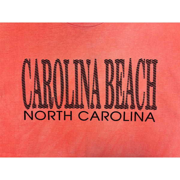 (90s) North Carolina Beach Neon Orange Pink Vacation T-Shirt