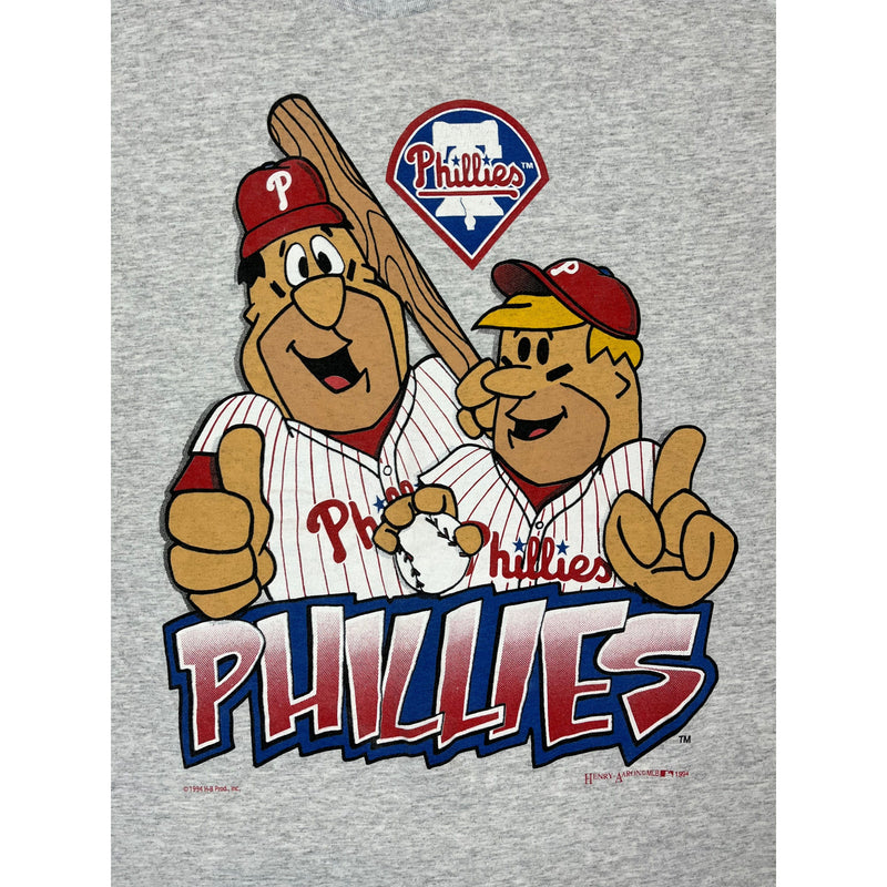 (1994) Philadelphia Phillies x Flintstones MLB Cartoon T-Shirt