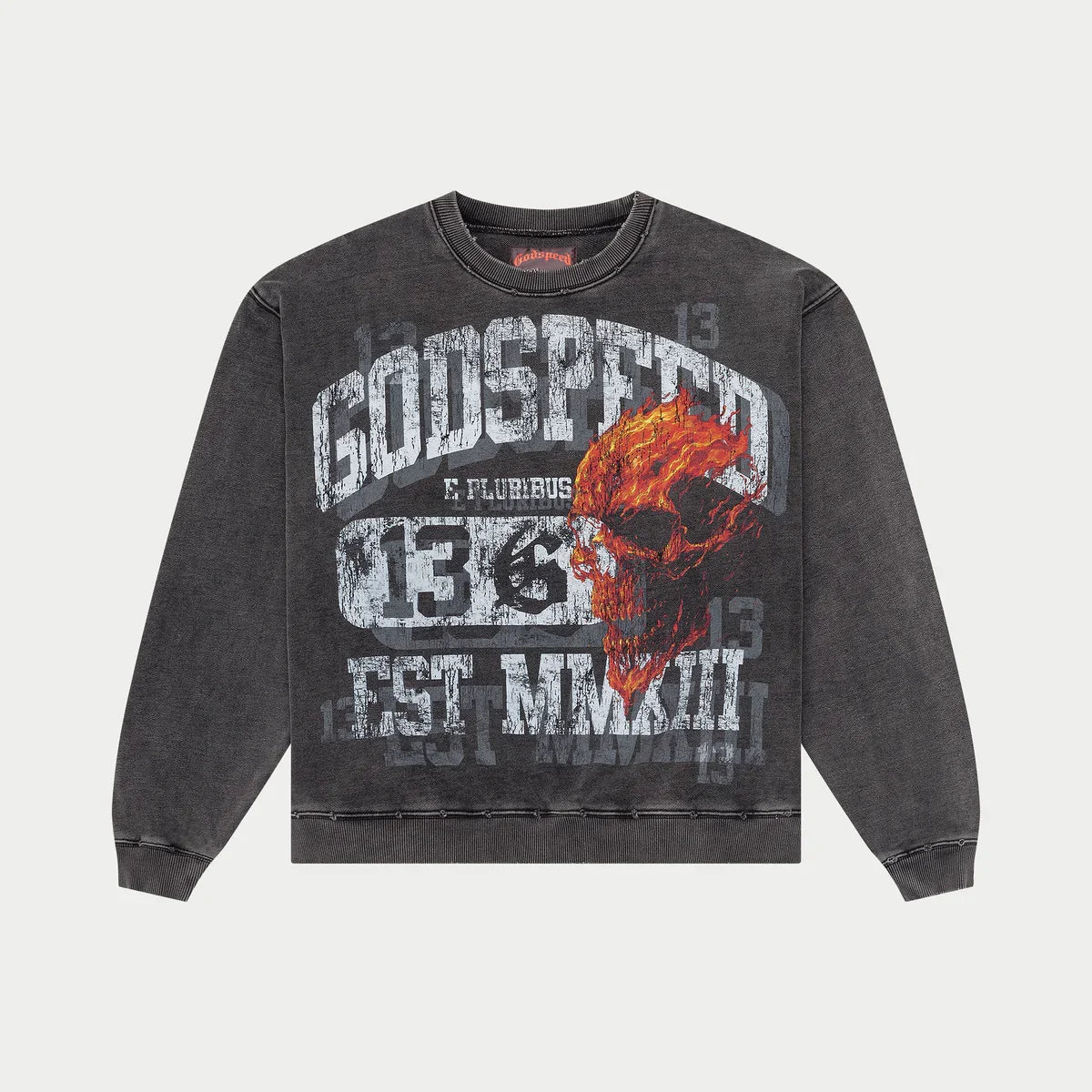 SP3289 Godspeed Seeing Double Sweatshirt Grey Wash