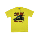 (1984) Wings Don't Move Air, They Suck Sprint Car Racing Yellow T-Shirt m