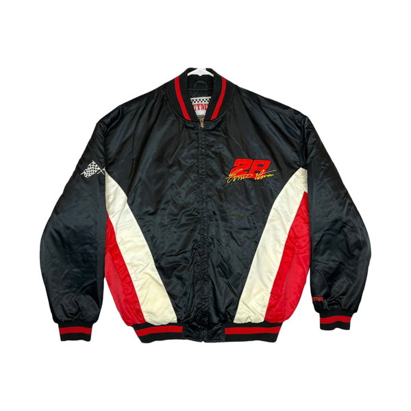 (90s) Ernie Irvan #28 Nascar Nutmeg Satin Bomber Racing Jacket