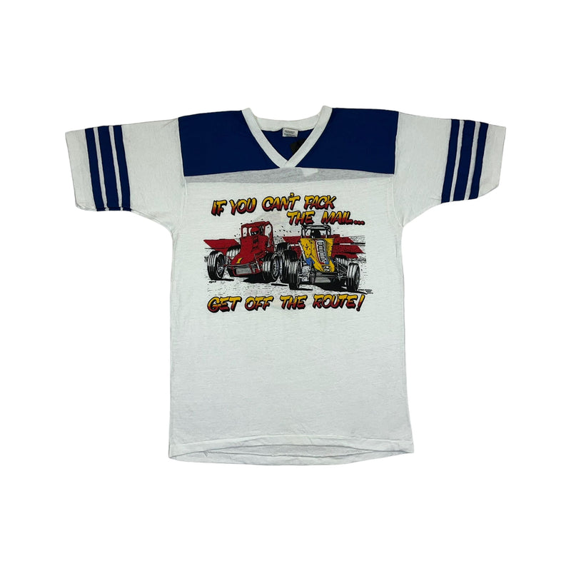 (1984) Sprint Car Dirt Track Mail Racing Pun Jersey T-Shirt