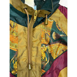 (90s) Versace esque Women's Colorblock Satin Windbreaker