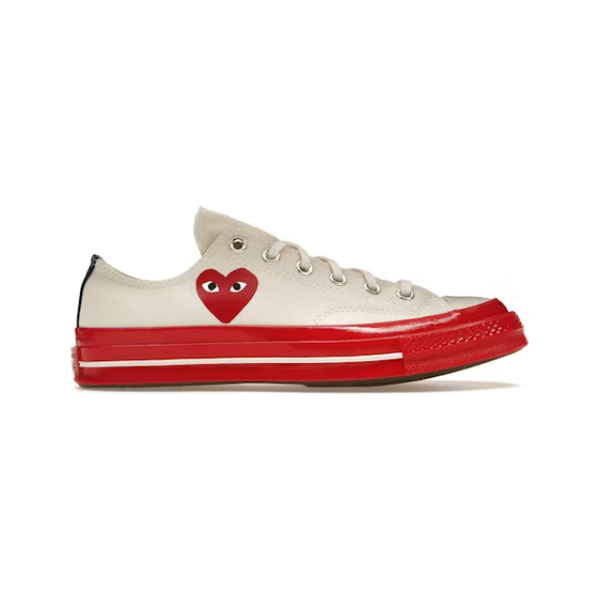 Comme des Garcons PLAY Converse Chuck Taylor All Star 70 Ox White Egret Red Midsole