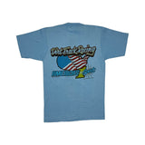 (1990) Shit Happens, Sprint Car Racing Double Sided Baby Blue T-Shirt