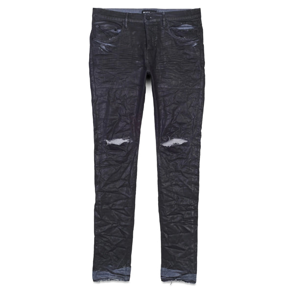 Purple Brand WORN GREY BLACK COATED DENIM - BLACK