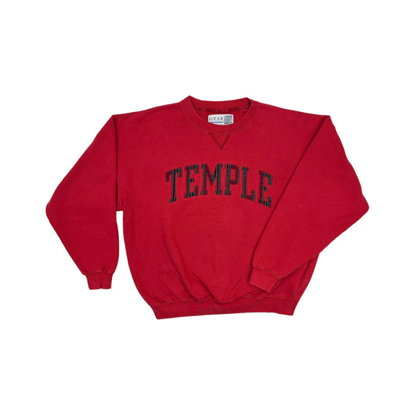 (90s) Temple University Plaid Spellout College Crewneck