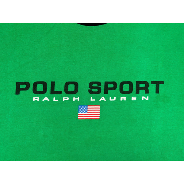 (90s) Polo Sport Ralph Lauren Kelly Green Big Logo T-Shirt