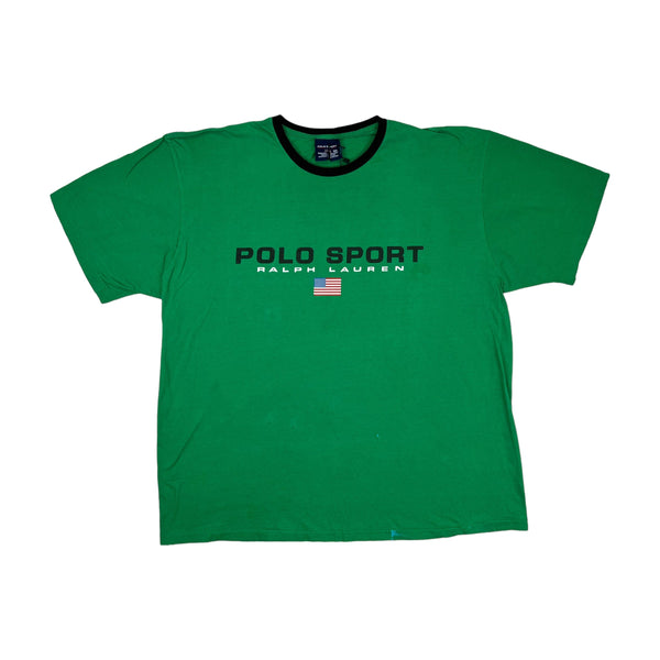 (90s) Polo Sport Ralph Lauren Kelly Green Big Logo T-Shirt