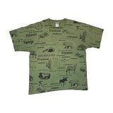 (90s) Vermont Green Mountain State Wildlife All Over Print T-Shirt