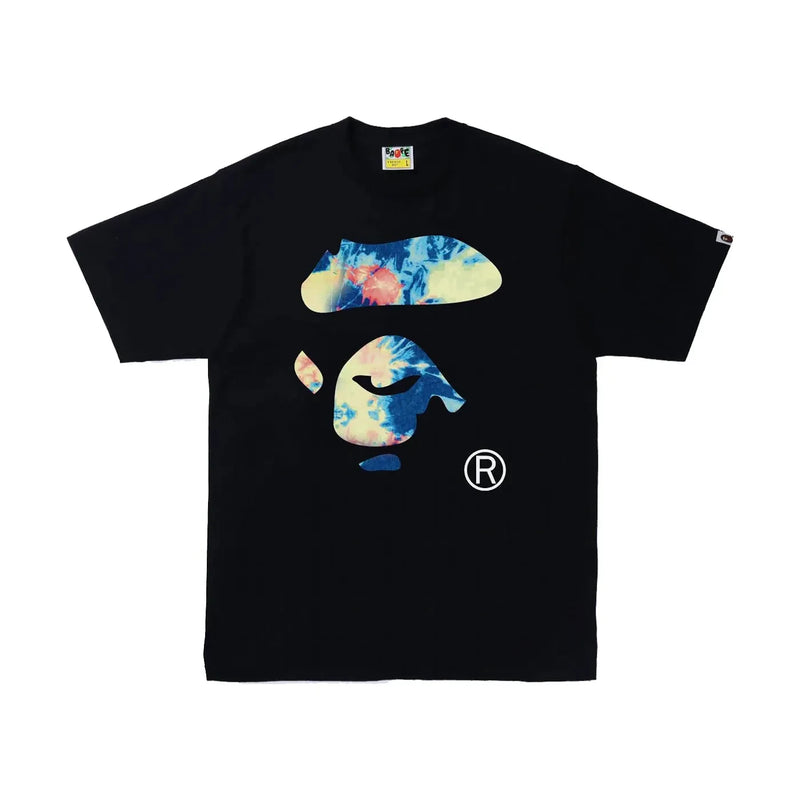 Bape Tie Dye Big Ape Head Tee Black/Navy