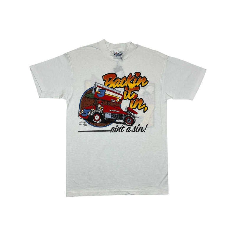 (1987) Backin' It In, Ain't a Sin NARC Racing Club White T-Shirt L