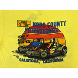 (80s) Sprint Car Dirt Track Mail Racing Pun Yellow T-Shirt s