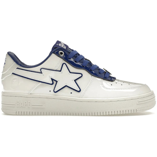 A Bathing Ape Bape Sta Patent Leather White Blue